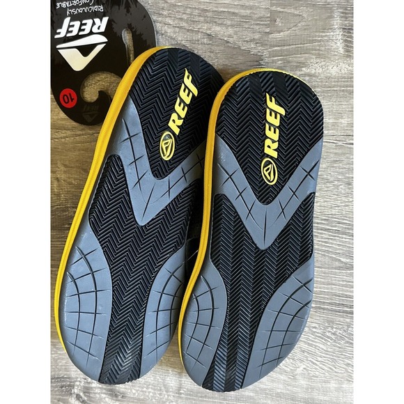 New Reef Flex Flip Flops Sandals, Yellow Grey (Men's Size 10) NEW! - Picture 7 of 7